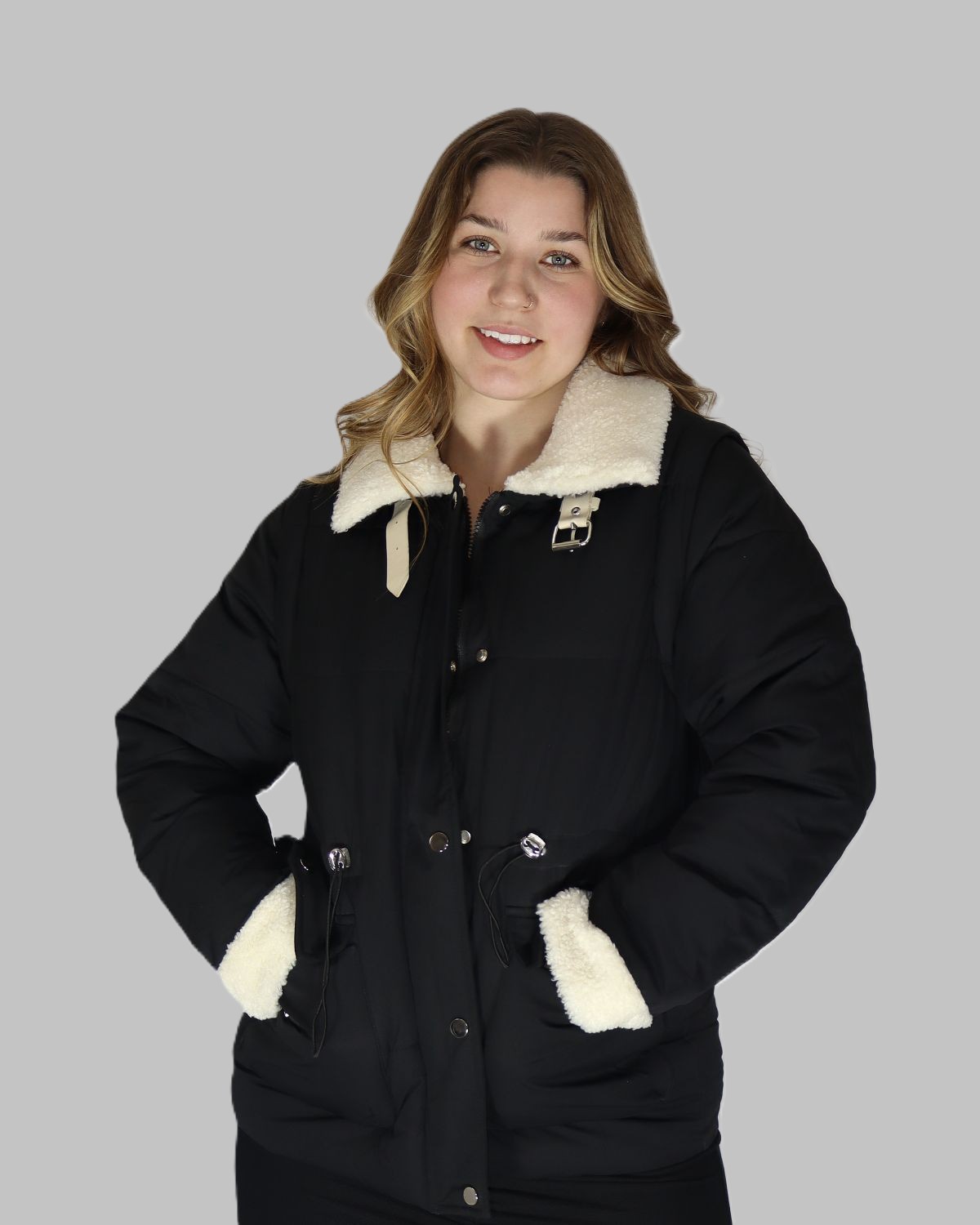Felautia Winter Parka With Faux Shearling Collar - Image 3